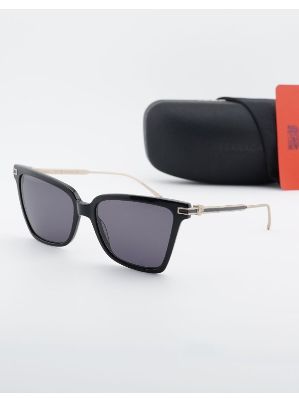 Salvatore Ferragamo SF2036S 001 Butterfly Sunglasses - Black / Grey